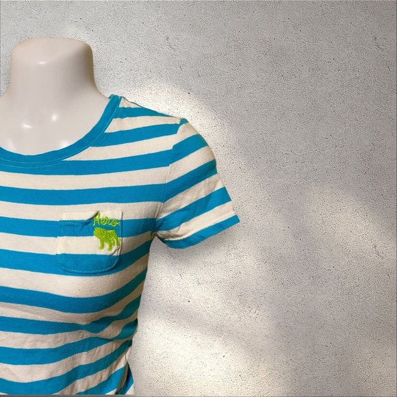 Aeropostale Blue & White Striped Tee - Picture 2 of 3